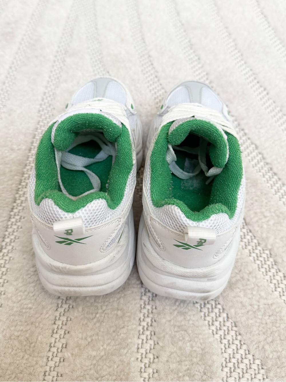 Reebok Kids White Sneakers with Green Accents - Picture 6 of 6